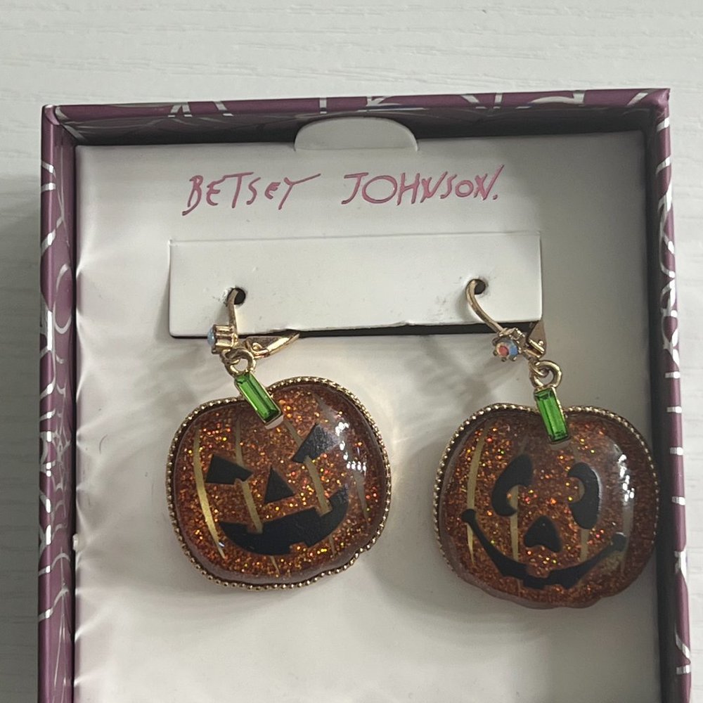Betsy Johnson Pumpkin Earrings - Picture 3 of 10